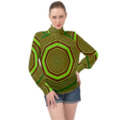 Fractal Artwork Idea Allegory High Neck Long Sleeve Chiffon Top