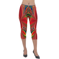 Abstract Abstract Art Fractal Lightweight Velour Capri Leggings  by Sudhe