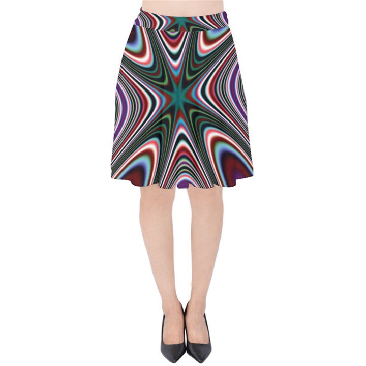 Abstract Artwork Fractal Background Velvet High Waist Skirt