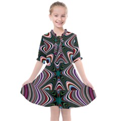 Abstract Artwork Fractal Background Kids  All Frills Chiffon Dress