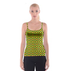 Background Pattern Geometrical Spaghetti Strap Top by Sudhe