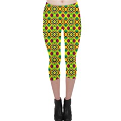 Background Pattern Geometrical Capri Leggings  by Sudhe