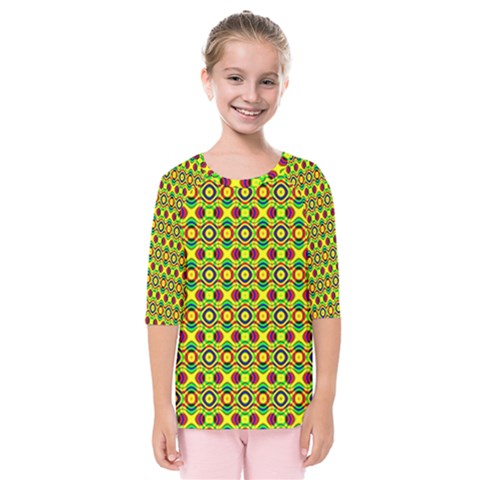 Background Pattern Geometrical Kids  Quarter Sleeve Raglan Tee by Sudhe