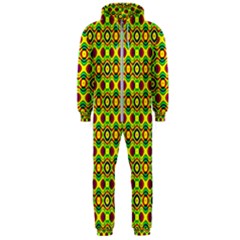 Background Pattern Geometrical Hooded Jumpsuit (men)  by Sudhe