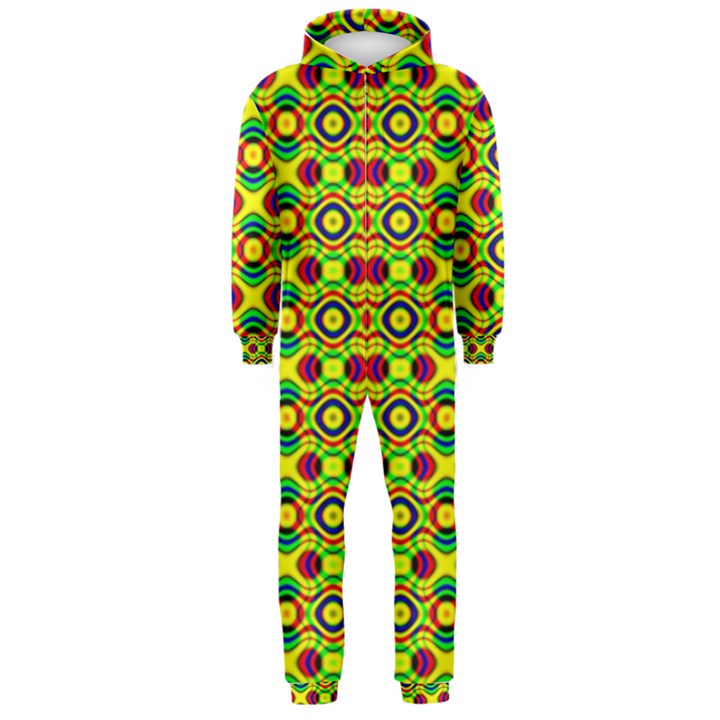 Background Pattern Geometrical Hooded Jumpsuit (Men) 