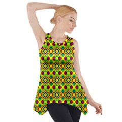 Background Pattern Geometrical Side Drop Tank Tunic by Sudhe