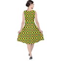 Background Pattern Geometrical V-Neck Midi Sleeveless Dress  View2