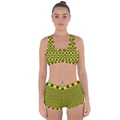 Background Pattern Geometrical Racerback Boyleg Bikini Set by Sudhe