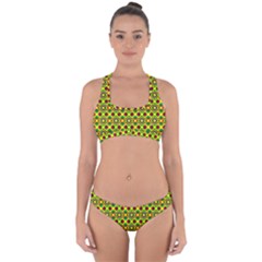 Background Pattern Geometrical Cross Back Hipster Bikini Set by Sudhe