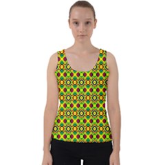 Background Pattern Geometrical Velvet Tank Top by Sudhe