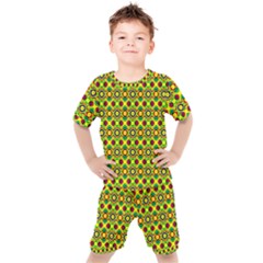 Background Pattern Geometrical Kids  Tee And Shorts Set by Sudhe