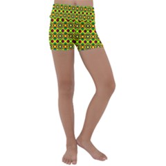 Background Pattern Geometrical Kids  Lightweight Velour Yoga Shorts by Sudhe