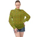 Background Pattern Geometrical High Neck Long Sleeve Chiffon Top View1