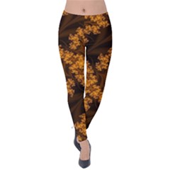 Abstract Fractal Pattern Artwork Flora Velvet Leggings by Sudhe