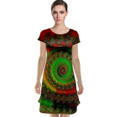 Abstract Fractal Pattern Artwork Art Cap Sleeve Nightdress by Sudhe