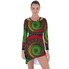 Abstract Fractal Pattern Artwork Art Asymmetric Cut-out Shift Dress by Sudhe