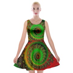 Abstract Fractal Pattern Artwork Art Velvet Skater Dress by Sudhe