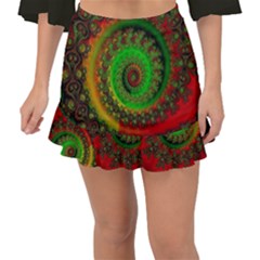 Abstract Fractal Pattern Artwork Art Fishtail Mini Chiffon Skirt