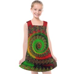 Abstract Fractal Pattern Artwork Art Kids  Cross Back Dress by Sudhe