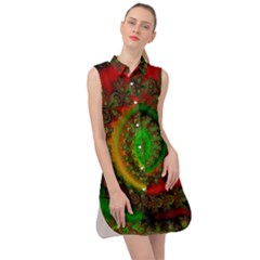 Abstract Fractal Pattern Artwork Art Sleeveless Shirt Dress