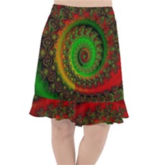 Abstract Fractal Pattern Artwork Art Fishtail Chiffon Skirt