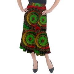 Abstract Fractal Pattern Artwork Art Midi Mermaid Skirt