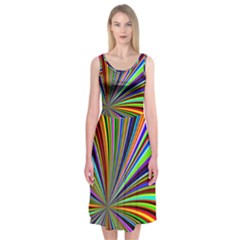 Background Design Pattern Colorful Midi Sleeveless Dress by Sudhe