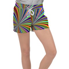 Background Design Pattern Colorful Women s Velour Lounge Shorts by Sudhe