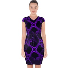 Abstract Fractal Art 3d Artwork Capsleeve Drawstring Dress  by Sudhe