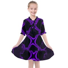 Abstract Fractal Art 3d Artwork Kids  All Frills Chiffon Dress