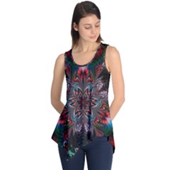 Abstract Flower Artwork Art Sleeveless Tunic by Sudhe