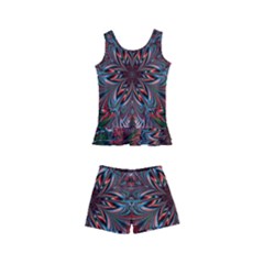 Abstract Flower Artwork Art Kids  Boyleg Swimsuit