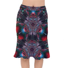 Abstract Flower Artwork Art Short Mermaid Skirt