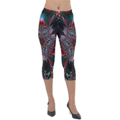 Abstract Flower Artwork Art Lightweight Velour Capri Leggings 