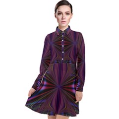 Abstract Abstract Art Fractal Long Sleeve Chiffon Shirt Dress