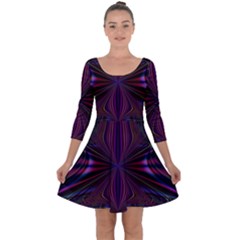 Abstract Abstract Art Fractal Quarter Sleeve Skater Dress