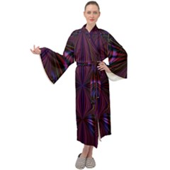 Abstract Abstract Art Fractal Maxi Tie Front Velour Kimono by Sudhe