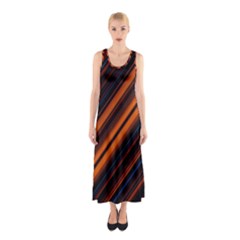 Background Pattern Lines Sleeveless Maxi Dress by Sudhe