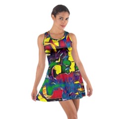 Colorful Shapes Abstract Painting                      Cotton Racerback Dress