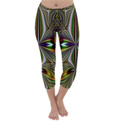 Abstract Art Fractal Pattern Capri Winter Leggings  by Sudhe