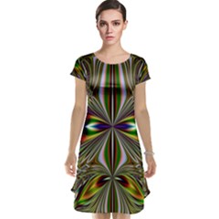 Abstract Art Fractal Pattern Cap Sleeve Nightdress by Sudhe