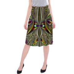 Abstract Art Fractal Pattern Midi Beach Skirt by Sudhe