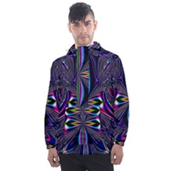 Abstract Art Fractal Fulcolor Men s Front Pocket Pullover Windbreaker by Sudhe