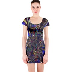 Art Design Colors Fantasy Abstract Short Sleeve Bodycon Dress by Sudhe