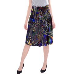 Art Design Colors Fantasy Abstract Midi Beach Skirt by Sudhe