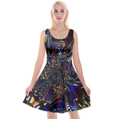 Art Design Colors Fantasy Abstract Reversible Velvet Sleeveless Dress