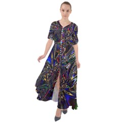 Art Design Colors Fantasy Abstract Waist Tie Boho Maxi Dress by Sudhe