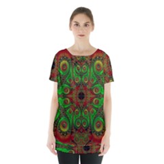 Abstract Fractal Pattern Artwork Pattern Skirt Hem Sports Top by Sudhe