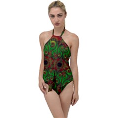 Abstract Fractal Pattern Artwork Pattern Go With The Flow One Piece Swimsuit by Sudhe