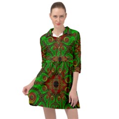 Abstract Fractal Pattern Artwork Pattern Mini Skater Shirt Dress by Sudhe